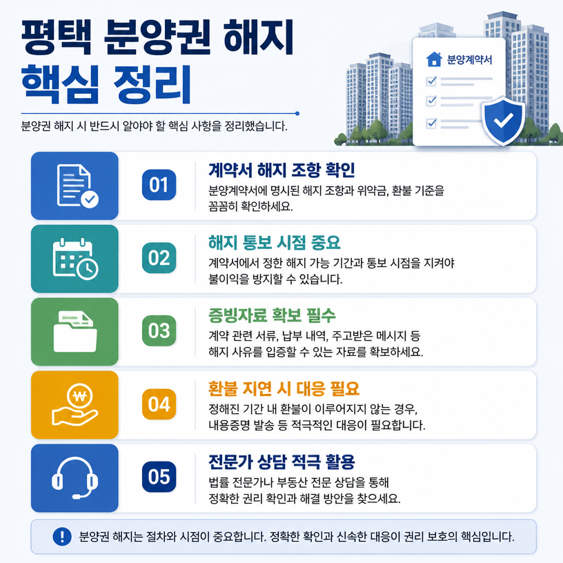 평택 분양권 해지 환불 핵심 정리