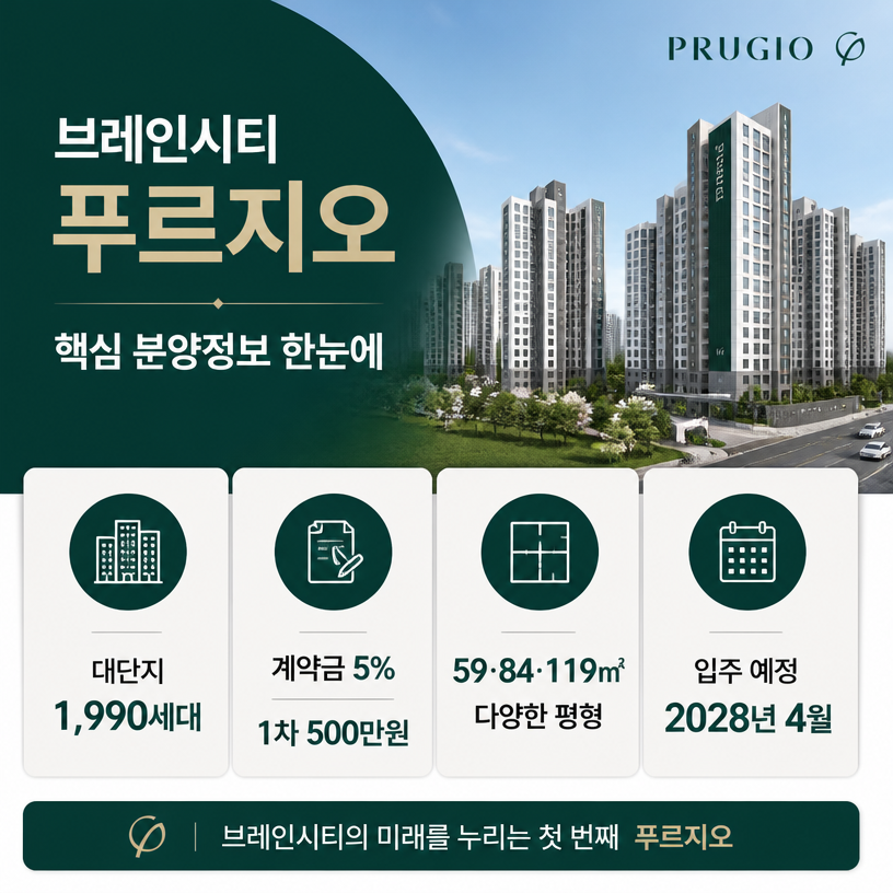 브레인시티 푸르지오 핵심 분양정보 한눈에