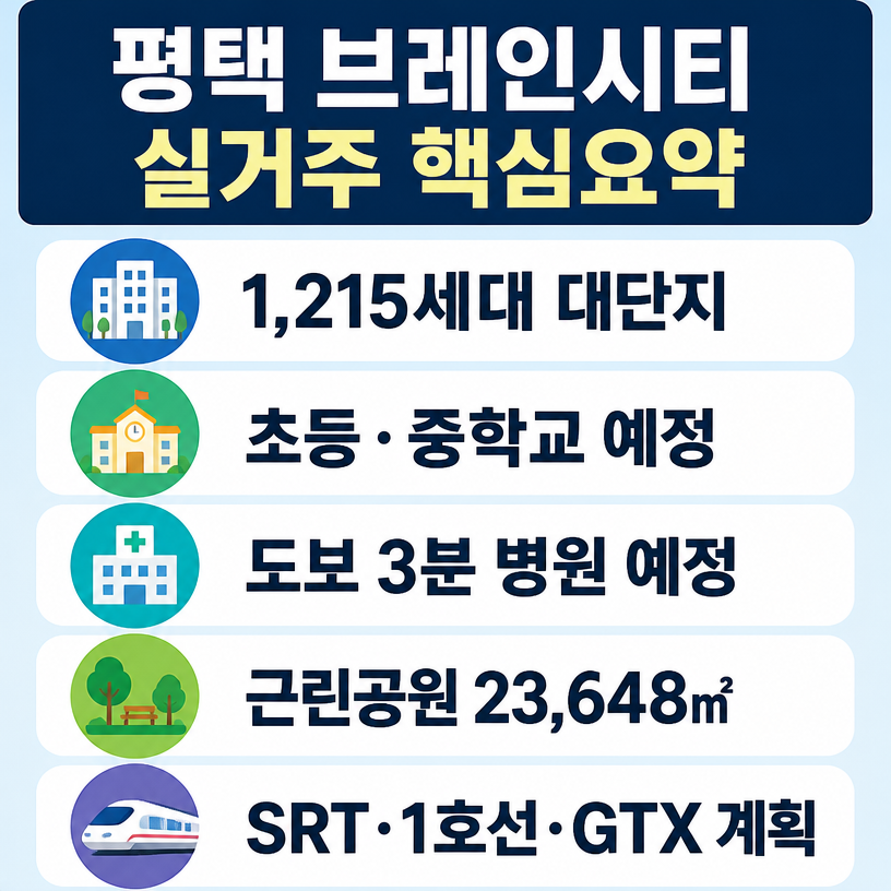 평택 브레인시티 실거주 핵심요약