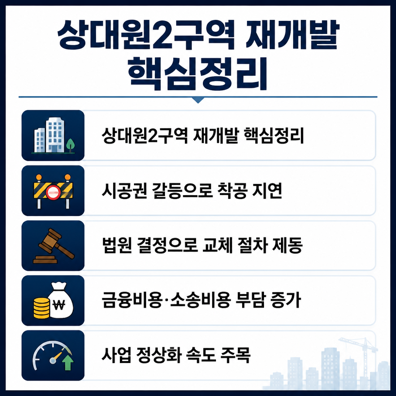 상대원2구역 재개발 지연과 착공 변수 핵심정리
