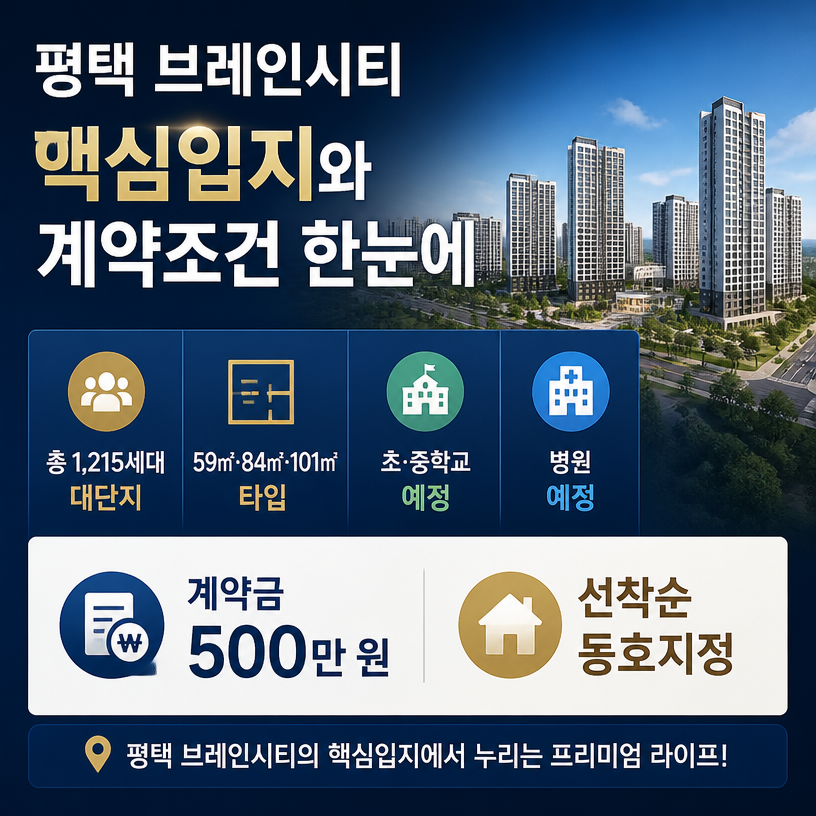 평택 브레인시티 핵심입지와 계약조건 한눈에