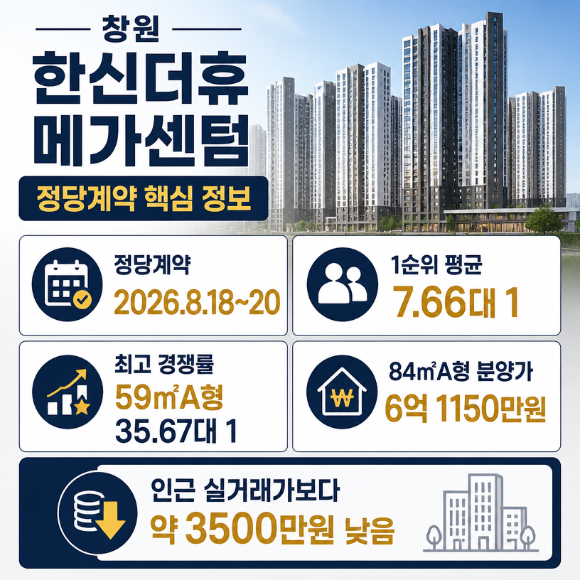 창원 한신더휴 메가센텀 분양가와 실거래가 비교