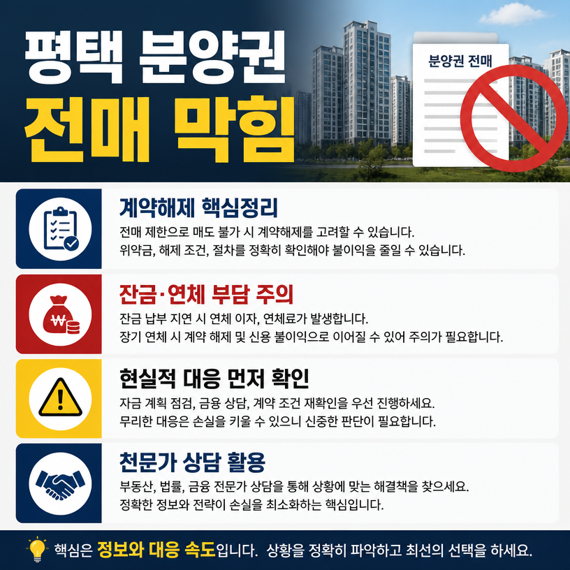 평택 분양권 전매 막힘, 계약해제 핵심정리