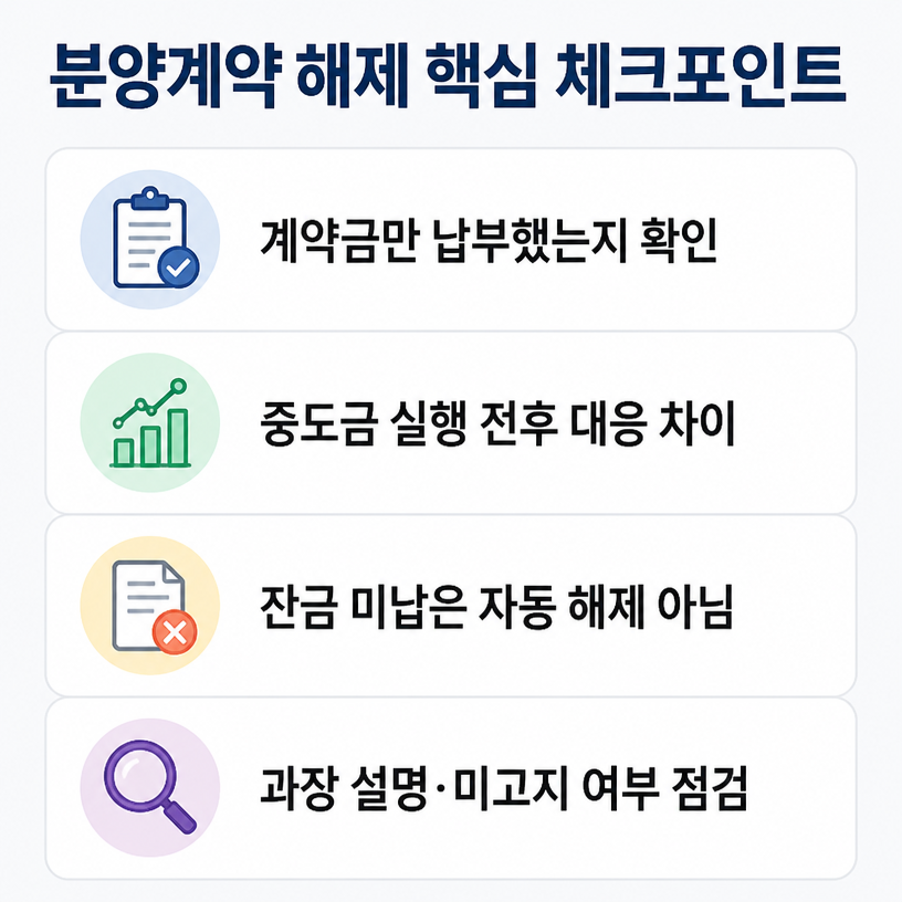 분양계약 해제 초기 대응 핵심 정리