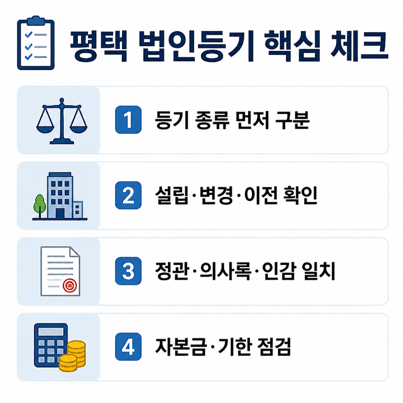 평택 법인등기서류 핵심 절차와 준비서류 정리