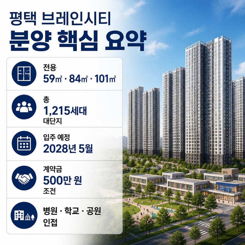 평택 브레인시티 분양가와 입지 핵심정리