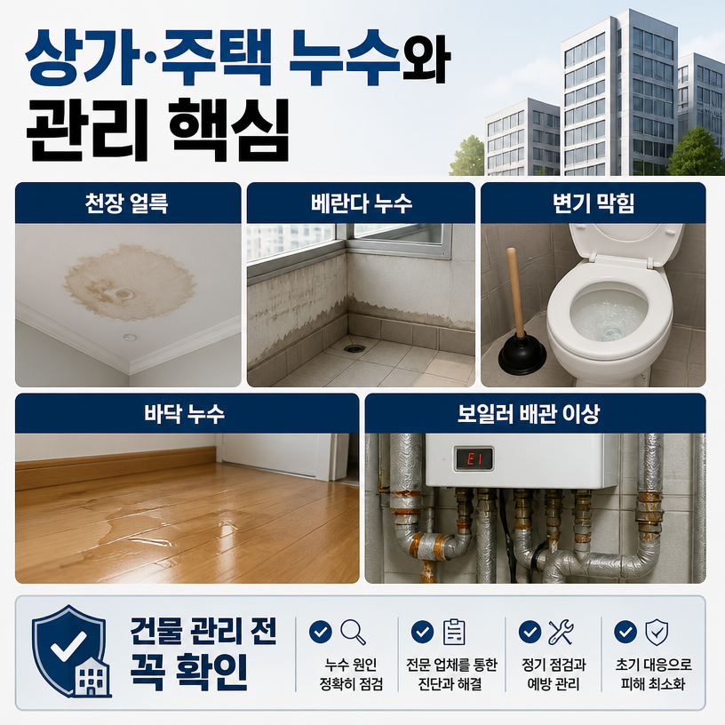 상가와 주택 누수 예방 핵심 정리