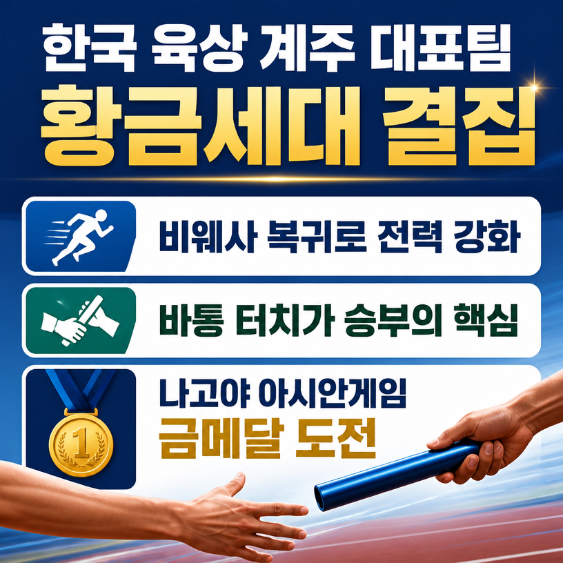 한국 육상 계주, 금메달 도전과 바통 완성도