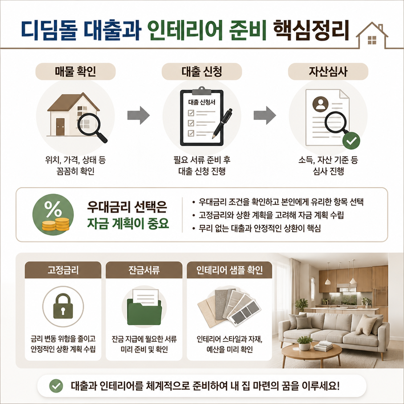 디딤돌대출과 인테리어 준비 핵심정리