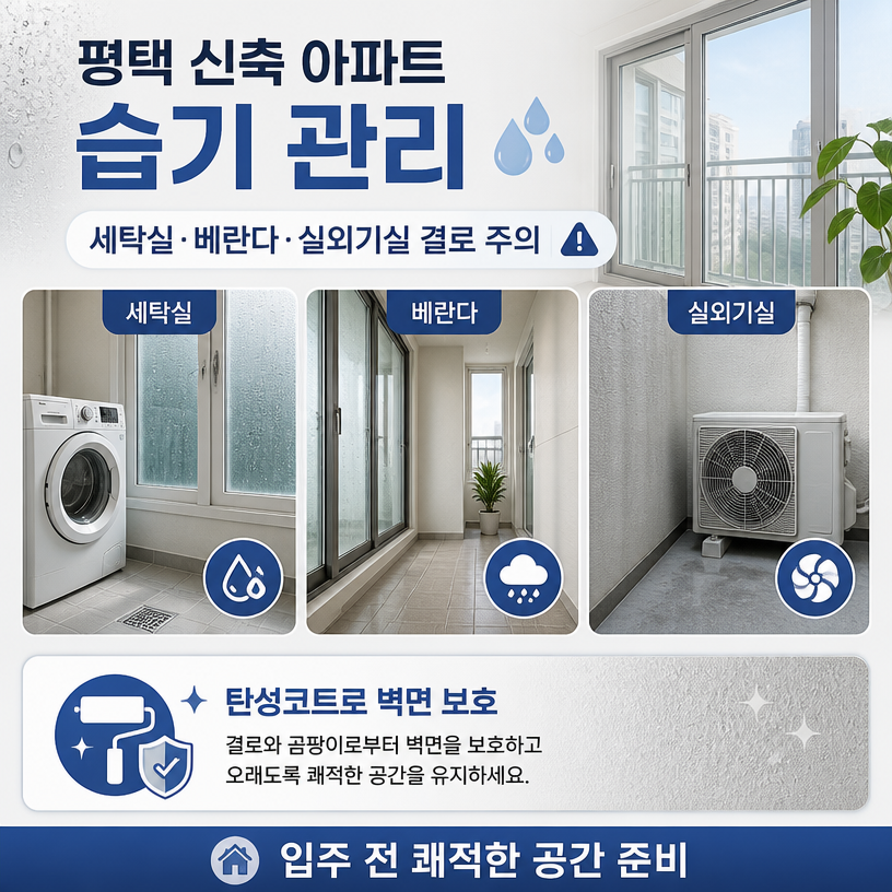 세탁실·베란다·실외기실 습기 대비 탄성코트 시공