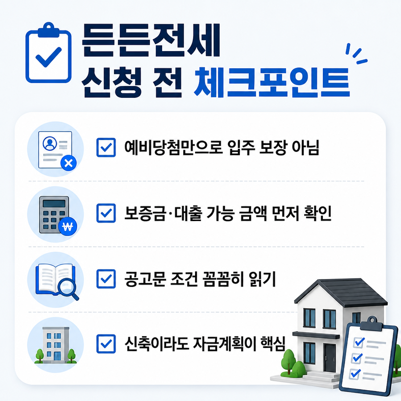 든든전세 신청부터 예비당첨까지 핵심정리