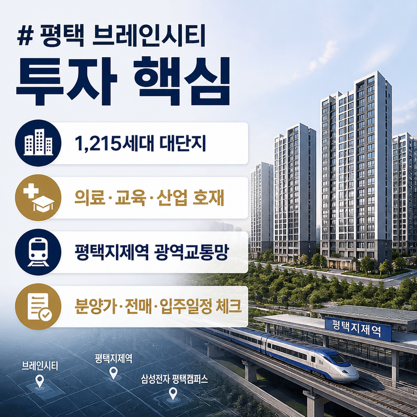 평택 브레인시티 투자 포인트 한눈에 보기