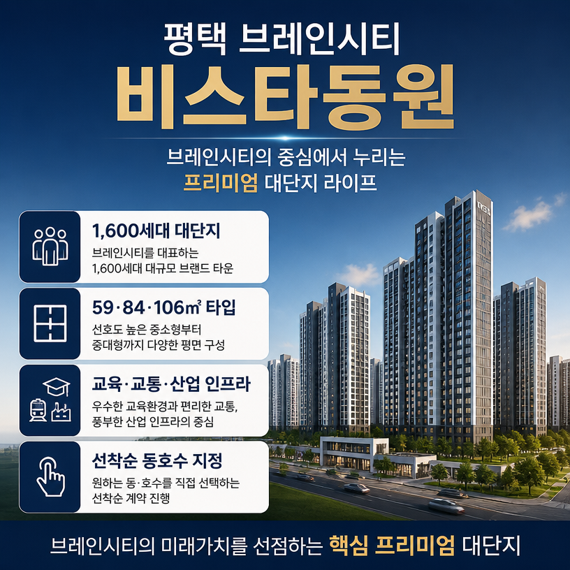 평택 브레인시티 비스타동원 핵심정보 한눈에 보기
