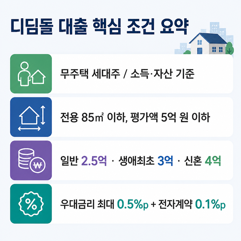 디딤돌대출 핵심조건 한눈에 정리