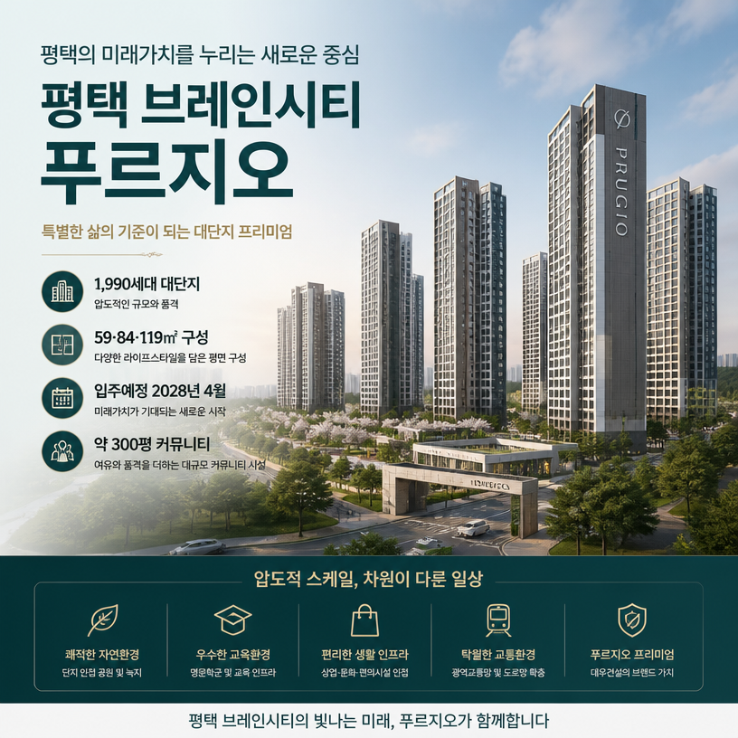 평택 브레인시티 푸르지오 핵심분양정보 정리