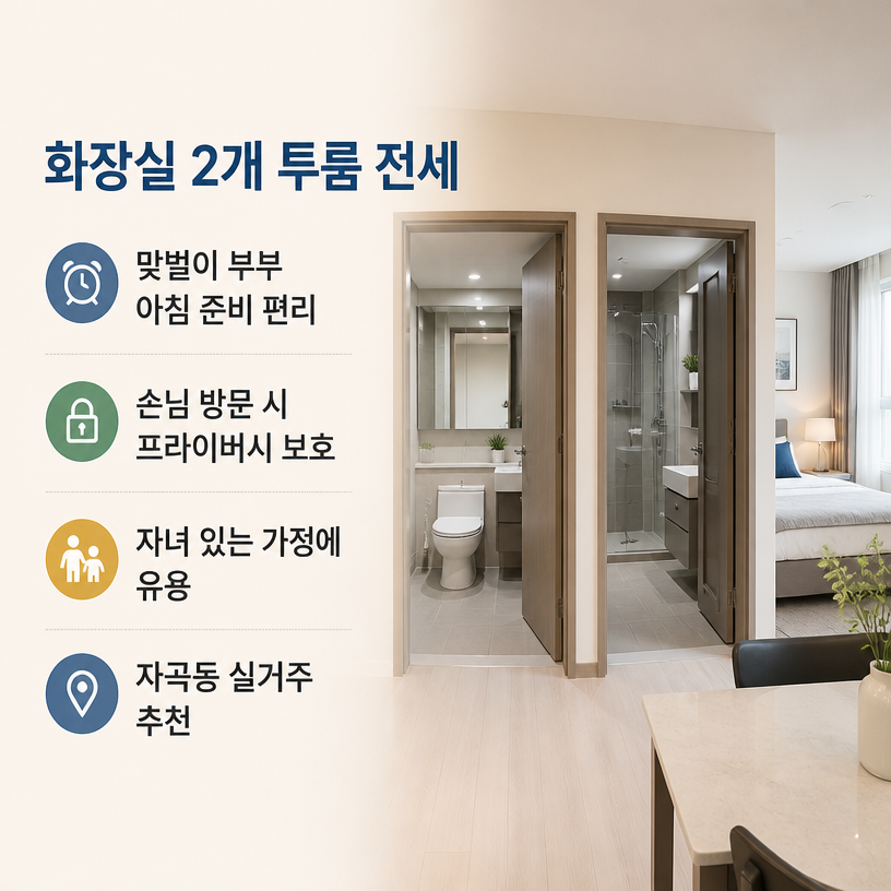 화장실 2개 투룸 전세 실용성 강조