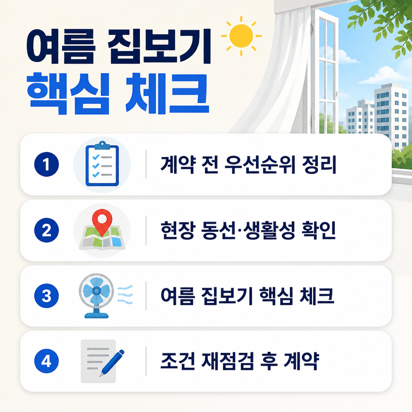 여름 집보기 계약 체크포인트 한눈에 정리