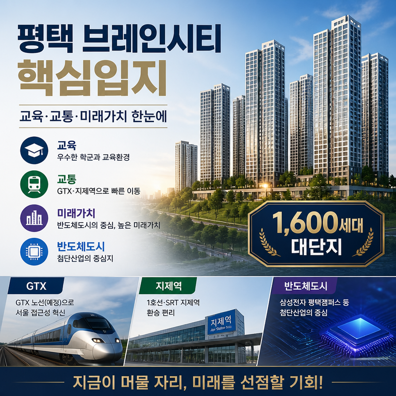평택 브레인시티 핵심입지와 미래가치 한눈에 정리