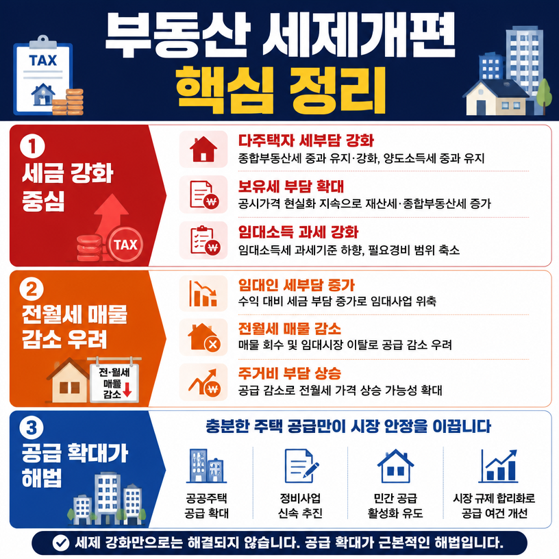 부동산 세제개편 핵심과 임대시장 영향