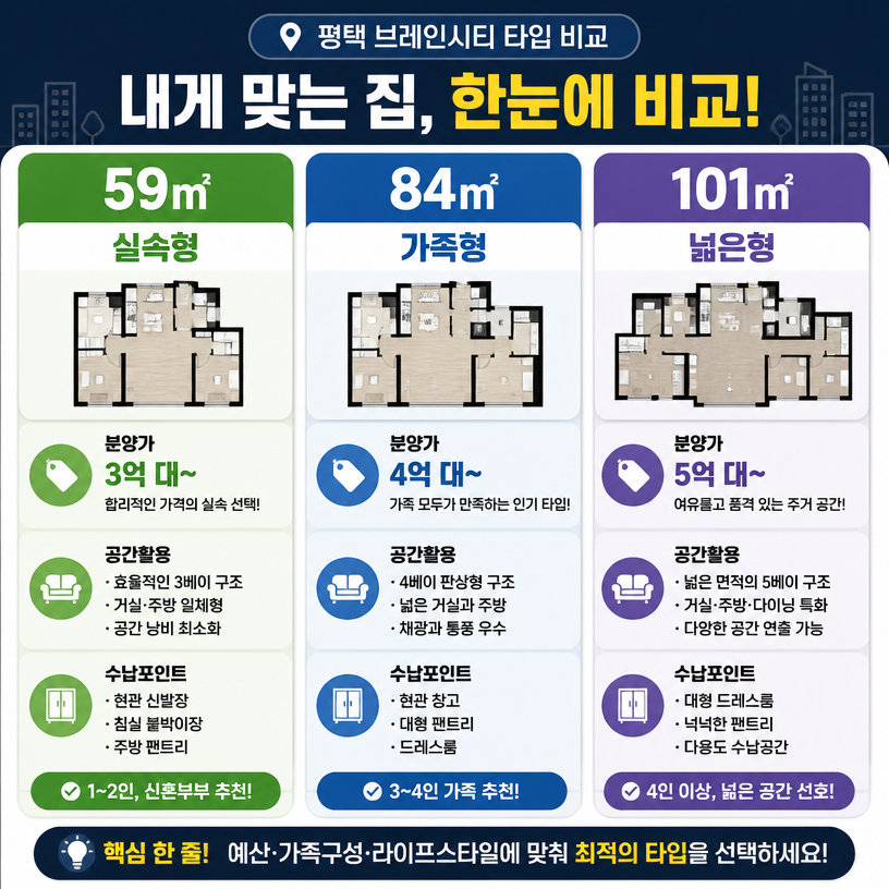 59·84·101㎡ 타입 비교 핵심정리