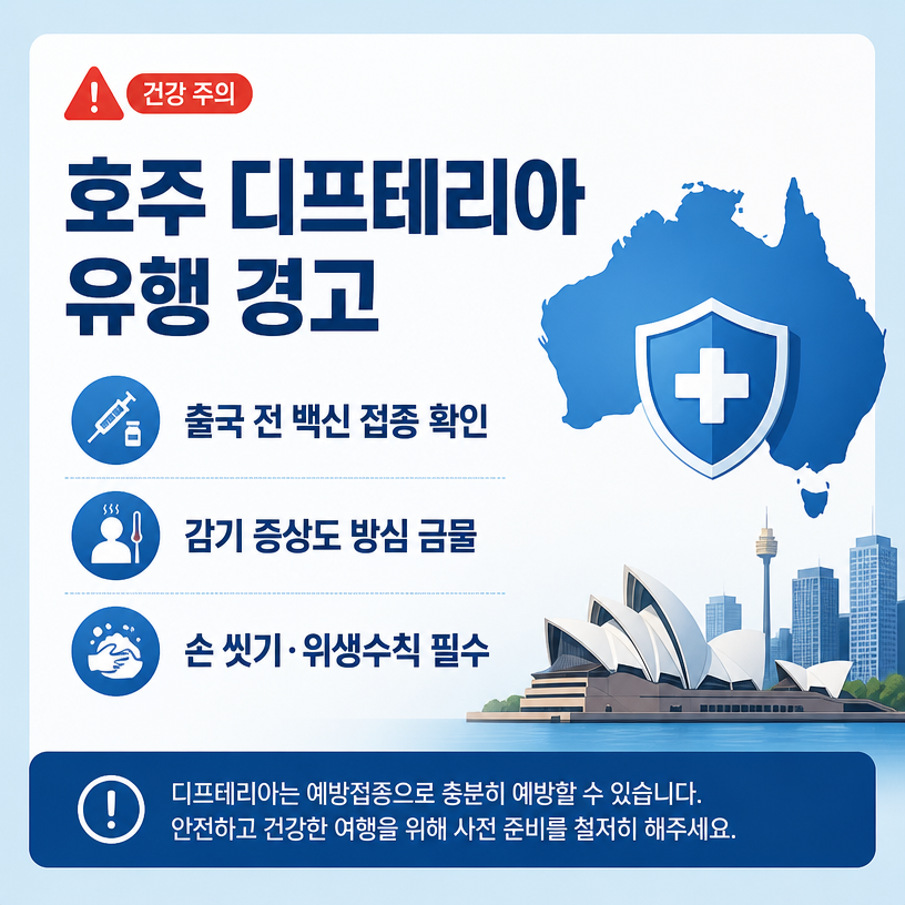호주 디프테리아 확산과 여행 전 백신 점검