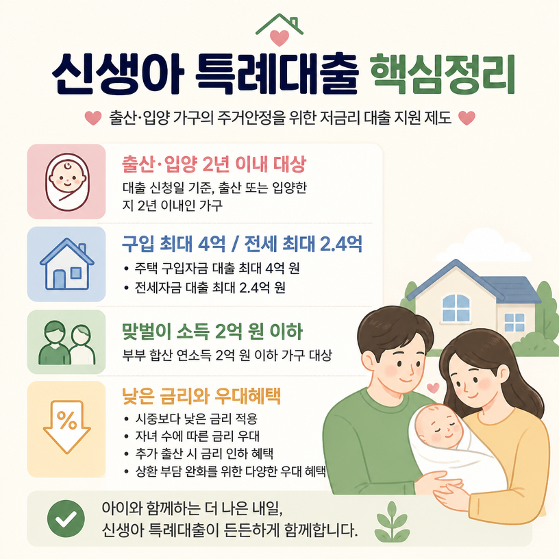 신생아 특례대출 조건과 금리 핵심정리