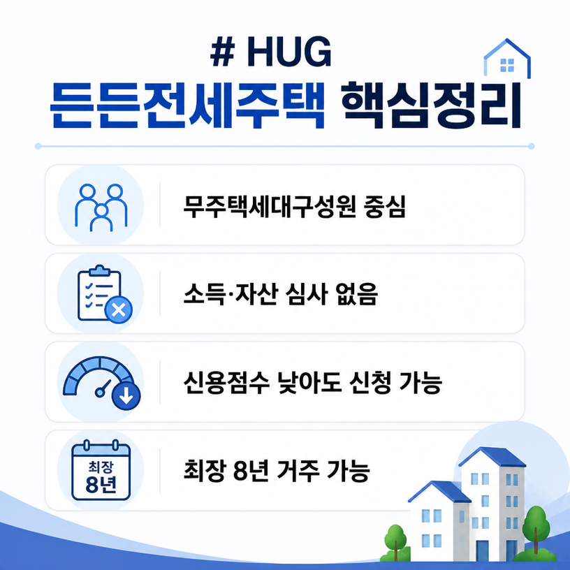 HUG 든든전세주택 무주택자 공공임대 핵심정리