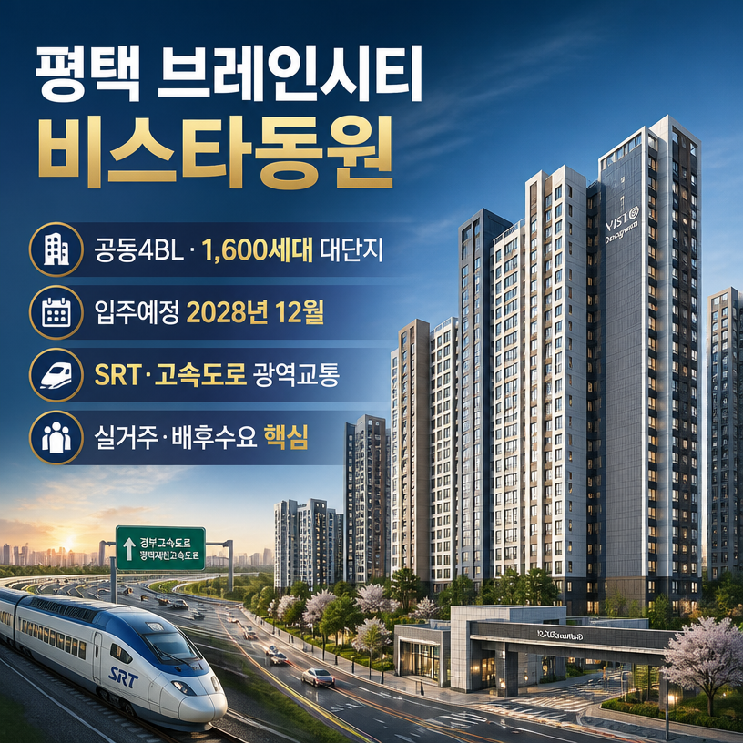브레인시티 핵심입지와 1,600세대 대단지 요약